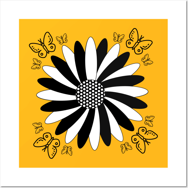 Butterfly Sunflower, Sunflower, Butterfly, Summer Gift, Teen Gift, Women’s Gift Wall Art by NooHringShop